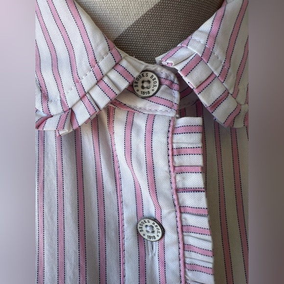 Brooks Brothers Pink Stripes Button Down Shirt 100% Cotton Women’s Sz 8 - Picture 4 of 10